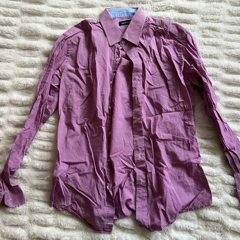 men's nautica checkered button up shirt